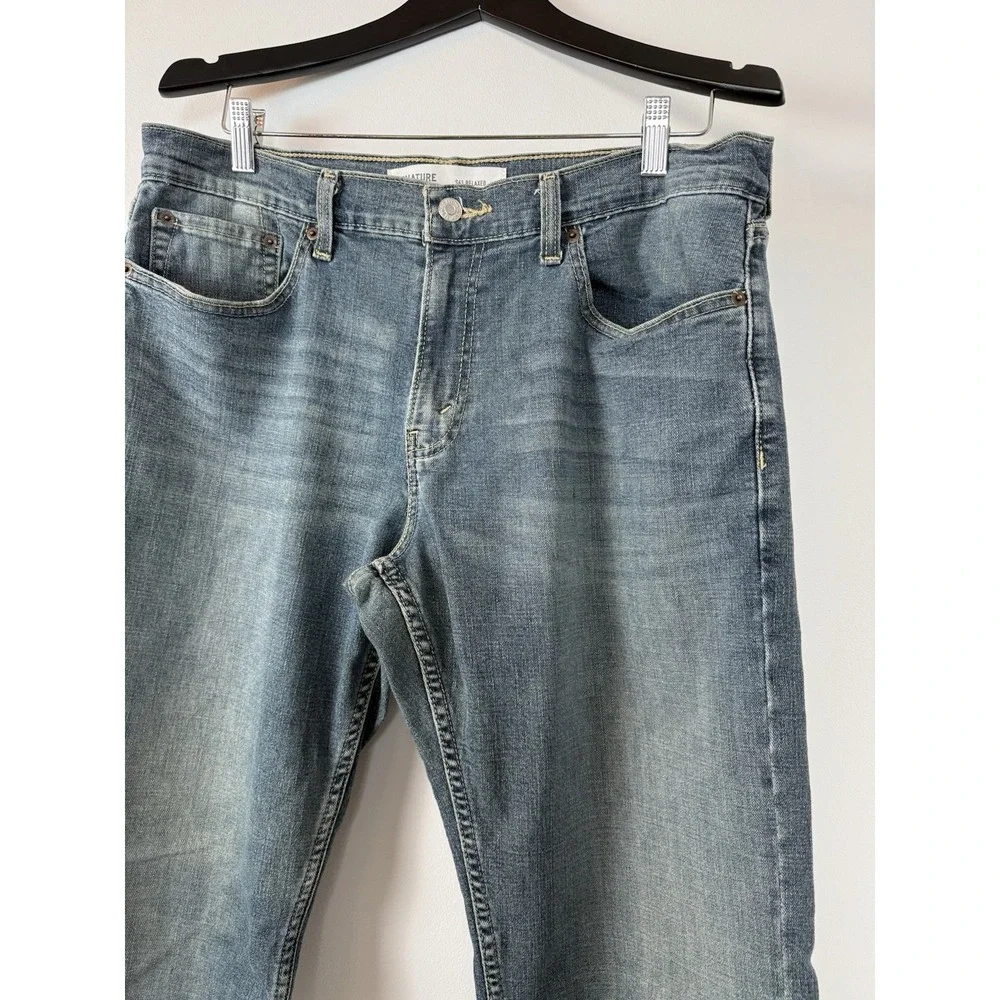 Mens Signature By Levi Strauss & Co. Blue Denim Jeans S61 Relaxed Fit Size 34x32